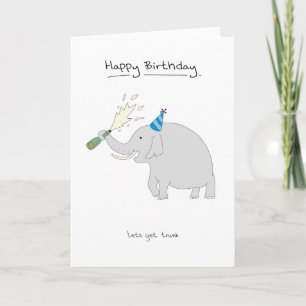Carte Joyeux anniversaire - Eléphant