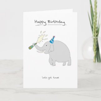 Carte Joyeux anniversaire - Eléphant