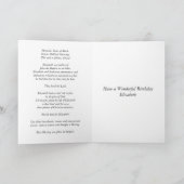 Carte Joyeux anniversaire Elizabeth, Prayer Book and flo (Intérieur)