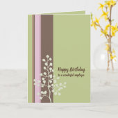 Carte Joyeux Anniversaire Employé Arbre Vert (Fleur jaune)