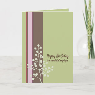 Carte Joyeux Anniversaire Employé Arbre Vert