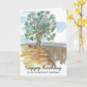 Carte Joyeux Anniversaire Employé Pinyon Pine Tree (Fleur jaune)