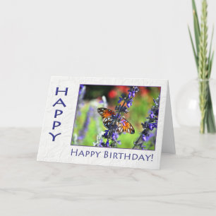 Carte Joyeux Anniversaire Employés Papillon Floral