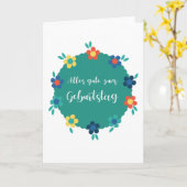 Carte Joyeux anniversaire en allemand (Fleur jaune)