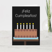 Joyeux anniversaire en espagnol : noir blanc