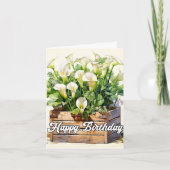 Carte Joyeux anniversaire en fleurs Calla Lilies (Devant)