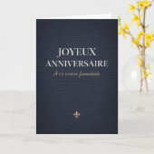 carte joyeux anniversaire en français (Fleur jaune)