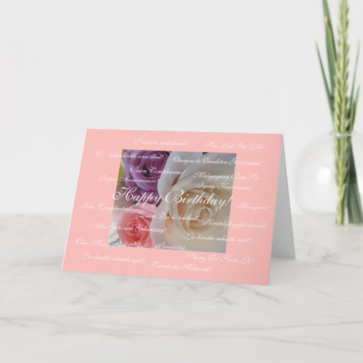 Carte Joyeux anniversaire en many languages (Devant)