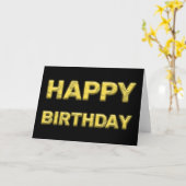 Carte Joyeux anniversaire en or ! (Fleur jaune)