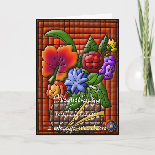 Carte Joyeux anniversaire en polonais (Devant)