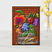 Carte Joyeux anniversaire en polonais (Fleur jaune)