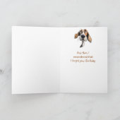 Carte Joyeux Anniversaire en Retard Chien Mignon Animal  (Intérieur)