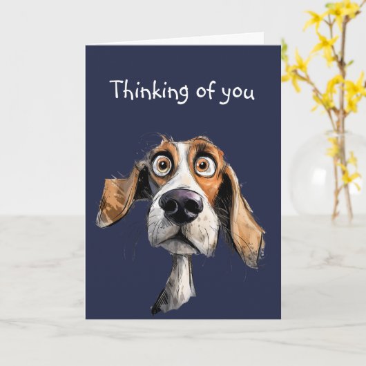 Carte Joyeux Anniversaire en Retard Chien Mignon Animal  (Fleur jaune)