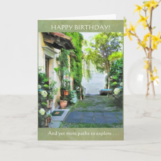 Carte Joyeux anniversaire — encore plus de chemins pour  (Fleur jaune)