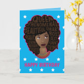 Carte Joyeux anniversaire, encourageant les femmes noire (Fleur jaune)