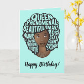 Carte Joyeux Anniversaire, Encourageant les femmes, Vert (Fleur jaune)