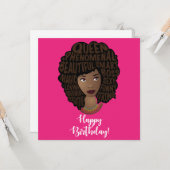 Carte Joyeux anniversaire ! Encouragement des femmes noi (Devant/Arrière en situation)