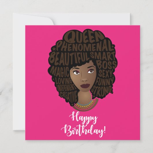 Carte Joyeux anniversaire ! Encouragement des femmes noi (Devant)