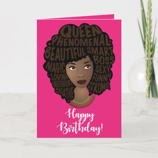 Carte Joyeux anniversaire ! Encouragement des femmes noi (Devant)