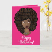 Carte Joyeux anniversaire ! Encouragement des femmes noi (Fleur jaune)