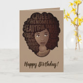 Carte Joyeux Anniversaire, Encouragement des femmes noir (Fleur jaune)
