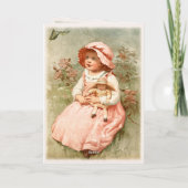 Carte Joyeux anniversaire - Enfant Holding Doll Design V (Dos)