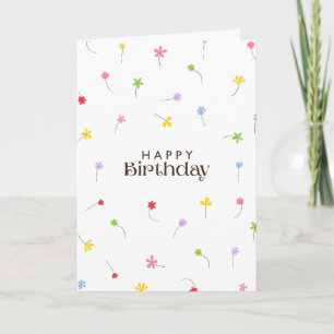Carte Joyeux Anniversaire entouré d'horloges de pissenli