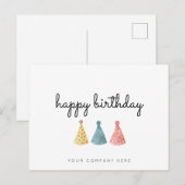 Carte Joyeux Anniversaire Entreprise Aquarelle Col (Devant / Derrière)