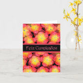 Carte Joyeux Anniversaire espagnol avec blanc à l'intéri (Fleur jaune)