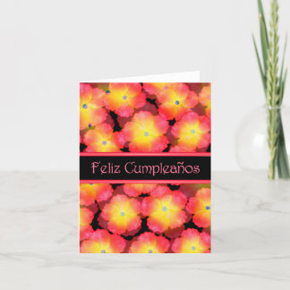 Carte Joyeux Anniversaire espagnol avec blanc à l'intéri