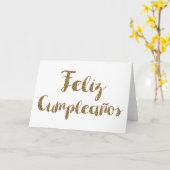 Carte Joyeux anniversaire espagnol, parties (Fleur jaune)