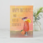 Carte Joyeux anniversaire et beaucoup de cocktails (Debout devant)