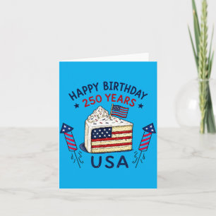 Carte Joyeux Anniversaire États-Unis 250 Ans Fête Patrio