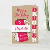 Carte Joyeux anniversaire extraordinaire fille rouge rus (Devant)