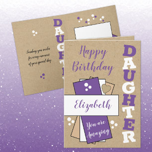 Carte Joyeux anniversaire extraordinaire fille violet ru