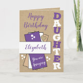 Carte Joyeux anniversaire extraordinaire fille violet ru (Devant)