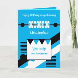 Carte Joyeux anniversaire extraordinaire petit-fils bleu