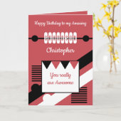 Carte Joyeux anniversaire extraordinaire petit-fils roug (Fleur jaune)