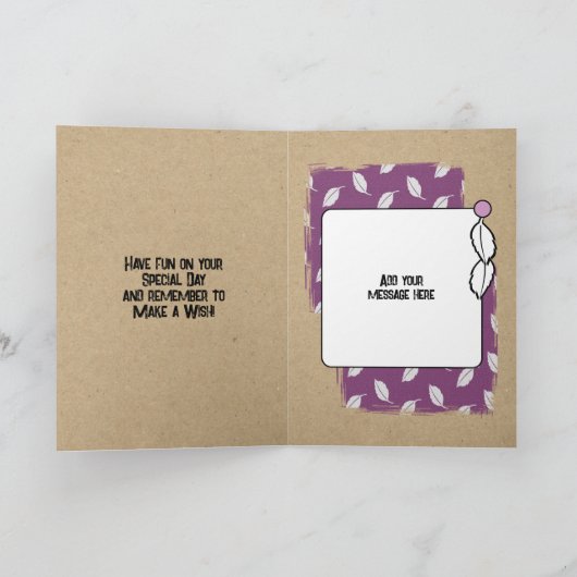 Carte Joyeux Anniversaire fabuleuse tante photo violet (Intérieur)