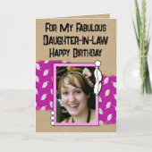 Carte Joyeux anniversaire fabuleux belle-fille rose phot (Devant)