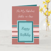 Carte Joyeux anniversaire fabuleux belle-soeur rose (Fleur jaune)