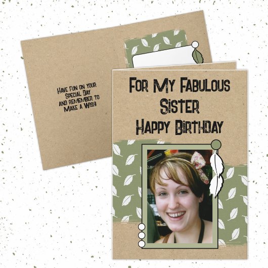 Carte Joyeux anniversaire fabuleux photo de soeur verte