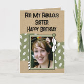 Carte Joyeux anniversaire fabuleux photo de soeur verte (Devant)