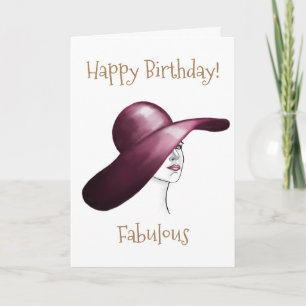 Carte Joyeux anniversaire Fabulous Elegant Woman Dessin