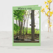 Carte Joyeux anniversaire Faites un voeu. .. Attrape un  (Fleur jaune)