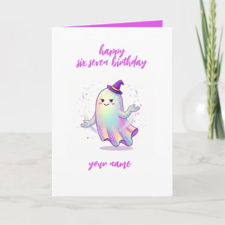 Carte Joyeux Anniversaire Fantôme Holographique Mignon 6