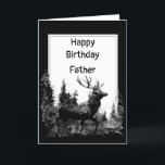 Carte Joyeux anniversaire FATHER Vintage Tag, Deer Anima<br><div class="desc">Happy Birthday Dad FATHER Vintage Stag,  Deer Animal,  Wildlife,  Nature</div>