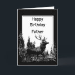 Carte Joyeux anniversaire FATHER Vintage Tag, Deer Anima<br><div class="desc">Happy Birthday Dad FATHER Vintage Stag,  Deer Animal,  Wildlife,  Nature</div>