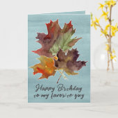 Carte Joyeux Anniversaire Favori Guy Automne Maple Feuil (Fleur jaune)