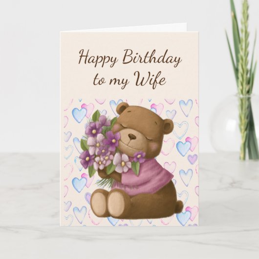 Carte Joyeux Anniversaire Femme Amour Apprécier Fleurs d (Devant)